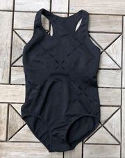 Ivy Park Perforated Black Bodysuit Size XXS