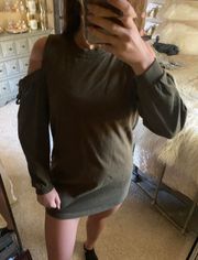 Olive green Sweater/sweatshirt Dress 