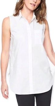 Athleta Soma Hayes Shell White Sleeveless Side Zip Top