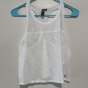 Sweaty Betty White Breeze Short Crop Running Tank Top Perforated Racerback XS