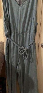 Womens plus size long jumpsuit with pockets size 4X pre-owned