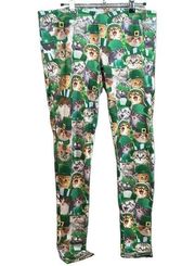 Tipsy Elves St. Patrick's Day Cat Leggings Size Large (L)