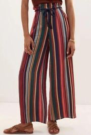 striped wide leg linen pants women’s XS