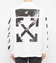 White Caravaggio Arrows Over Long Sleeve T-Shirt