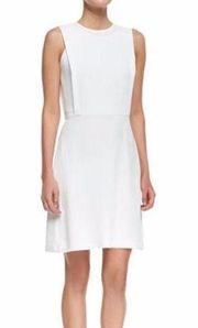 Spiaggia White Sleeveless Aline Dress in Rimlan Crepe size 6 Small