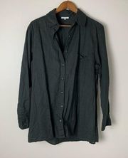 We Wore What Black Linen Button Down Shirt Size Small