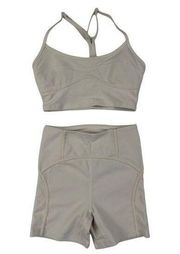 L*Space - Revel Sports Top & Bike Shorts in Beige