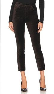 CoH Jolene High Rise Vintage Slim Velvet Pants Brown