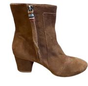 TOMS Women's Evie Zippered Casual Boots Ankle Mid Heel Brown Sz 6 NEW