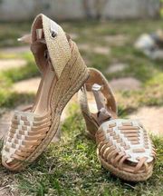 Schutz Wedge Huarache Woven Leather Espadrilles Sz 6