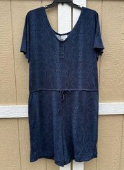 Lularoe Snakeskin Xanthe Short Drawstring Romper Pockets Plus Size 2XL Snake