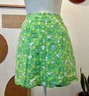 Lilly Pulitzer  Green Animal Lil Critters Frog Summer Print Cotton Mini Skirt 4