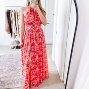 Lovers + Friends Orange Floral Maxi Dress