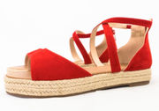 NWT Trendy Red Flatform wedge espadrilles