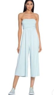 Revolve Susana Monaco smocked tube wide leg jumpsuit baby blue S