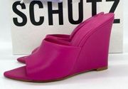 Schutz Luci Heeled Wedge Sandals Hot Pink New