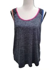 Fila Sport Size Large Active Wear Sleeveless Tank Top Gray with MultiColors and