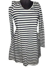 NWT BCX Navy Blue & White Striped Dress Size Small