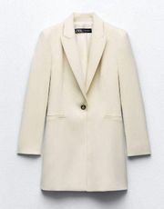 blazer long jacket beige double breasted casual business