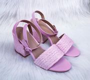 NEW  | Braided Heel Maddy Sandals - PINK