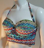 HP! Jessica Simpson Cheveron Patterned Bikini Top (L)