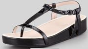 Taryn Rose Amor Patent Thong Sandal in Black