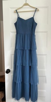 Tiered Blue Dress
