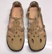 Jambu Women’s Closed Toe Terrain Sandals 8M Taupe Brown Pink Hook & Loop Straps