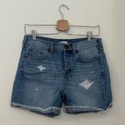 J. Crew Mid-Rise Denim Shorts with High Waisted Buttons