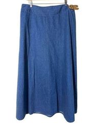 Talbots Denim Midi Cotton Skirt Medium Wash Plus Size 16