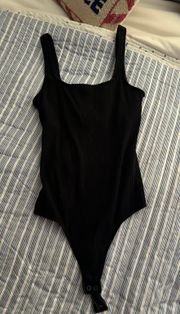 Black Ribbed Bodysuit