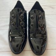 Vintage Antonio Melani  Patent Leather Buttons Loafer Women’s 8M Black A…