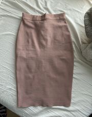 dusty pink/mauve colored high-waisted bodycon pencil skirt 