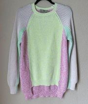 Stella McCartney colorblock sweater knitted long lined, size 40