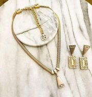 Vintage Liz Claiborne Jewelry Set Gold Silver Toned Contemporary Modern Glam