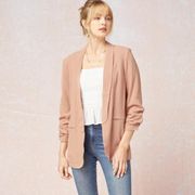 Camel Solid Blazer Jacket With Shirred Detail Sleeve By Entro Clothing