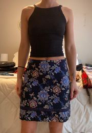 Blue Floral Skirt