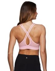 RBX Pink Mesh Strappy Sports Bra