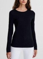 AG Adriano Goldschmeid Women's Cotton Long Sleeved Top Black Womens Size XS