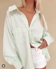 Mable Green Striped Button Down
