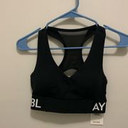 NWT AYBL black training sports bra