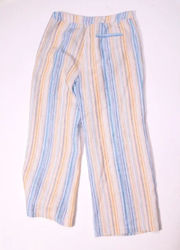 Reformation Tahiti Linen Ankle Crop Mid Rise Stripe Print Pattern Pants 10