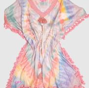 NWT Simply Southern Women's Tie Dye Swirl Beaded Tassel Cover Up Multi Size S/M