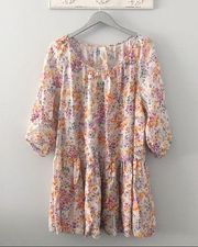 H&M  Floral Flowy Long Sleeve Lightweight Dress