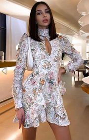 $320 NWT  Darling Long Sleeve Floral Mini Dress Size XS