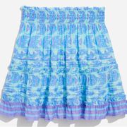 Vineyard Vines Tang Fish Smocked Lined Skirt Purple and Blue Size Large NWT
