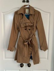 Anthropologie Elevens Tan Trench Coat Size 6