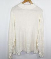 Blair Cream Long Sleeve Mock Neck Knit Pullover Sweater Women's Plus Size 2XL
