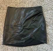 Rehash Black Leather Skirt