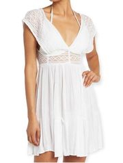 White Lace Top Tie Back Cover-Up Dress, Size M New w/Tag